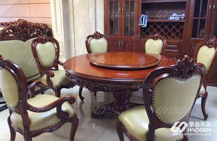 黑龙江美式实木餐桌餐椅家具